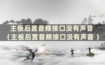 主板后置音频接口没有声音  （主板后置音频接口没有声音 ）